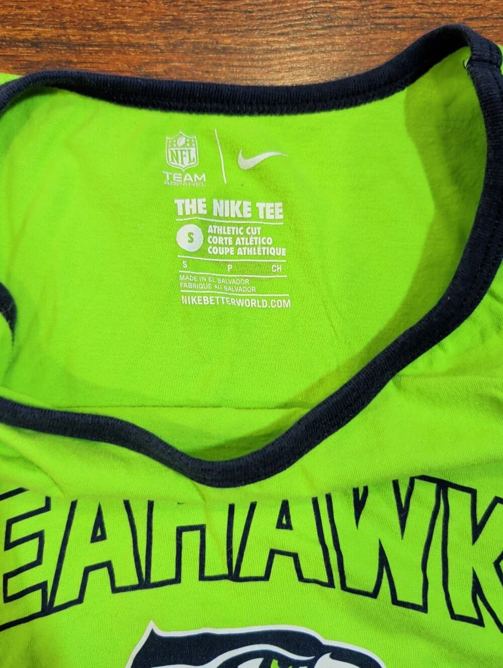 Nike Men’s Seahawks Neon Green Tank with Blue Trim